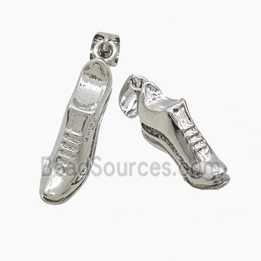 Copper Shoes Pendant Platinum Plated