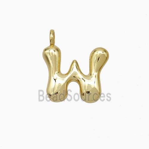 Copper Letter-W Pendant Gold Plated