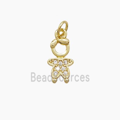 Copper Kids Boy Pendant Pave Zirconia 18K Gold Plated