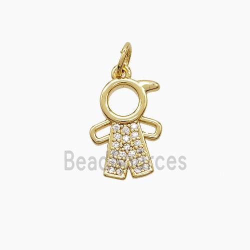 Copper Kids Girls Pendant Pave Zirconia 18K Gold Plated