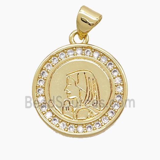 Copper Beauty Pendant Pave Zirconia 18K Gold Plated