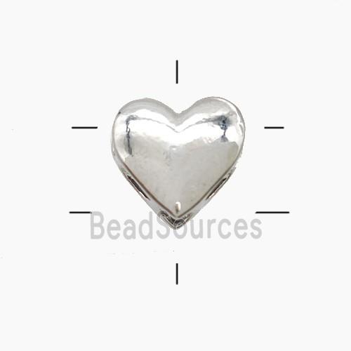 Copper Heart Beads 2holes Platinum Plated