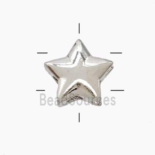 Copper Star Beads 2holes Platinum Plated