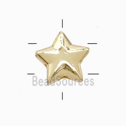 Copper Star Beads 2holes Gold Plated
