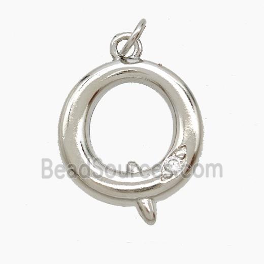 Copper Letter-Q Pendant Pave Zirconia Platinum Plated