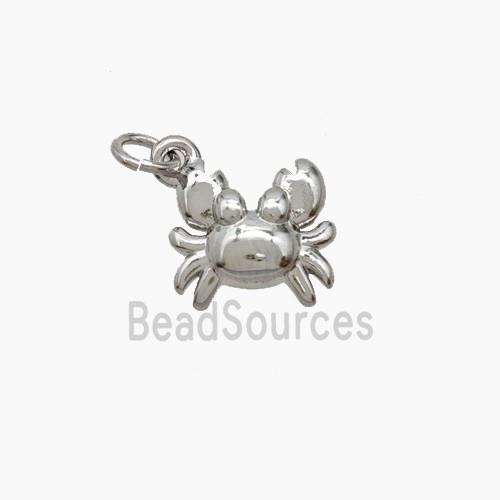 Copper Crab Pendant Platinum Plated
