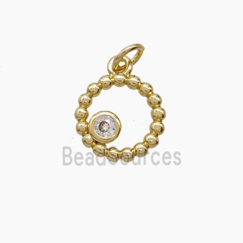 Copper Eye Pendant Pave Zirconia Gold Plated