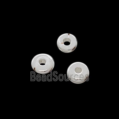 Copper Heishi Beads Shiny Silver