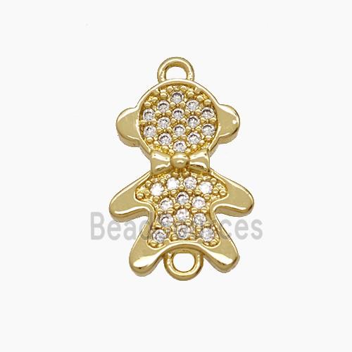 Copper Kids Connector Pave Zirconia 18K Gold Plated