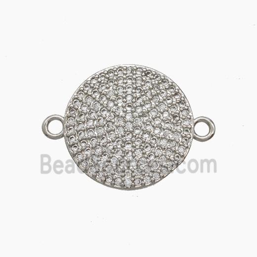 Copper Coin Connector Micropave Zirconia Platinum Plated