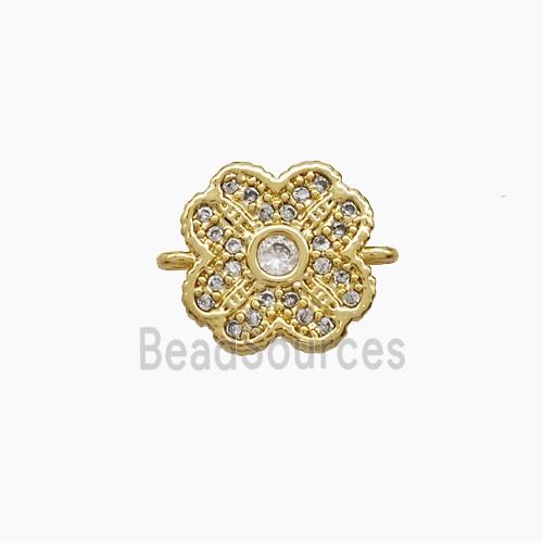 Copper Pendant Pave Zircon, Gold Plated