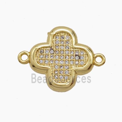 Copper Pendant Pave Zircon, Gold Plated
