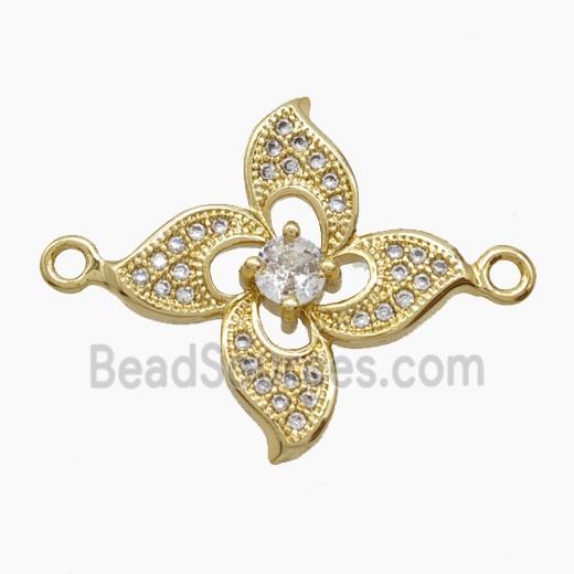 Copper Pendant Pave Zircon, Gold Plated