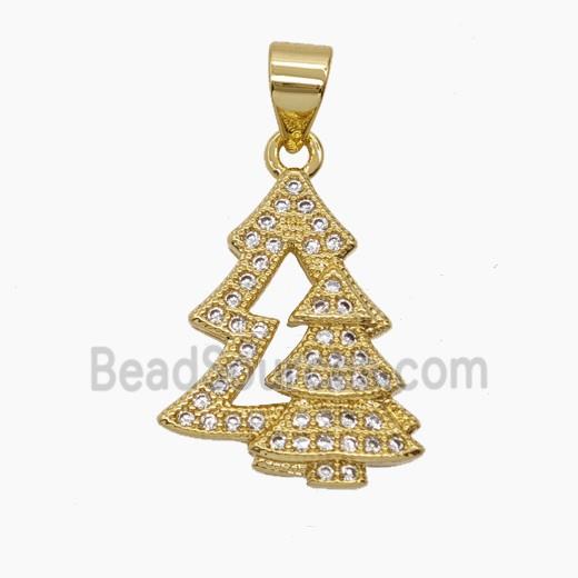 Copper Pendant Pave Zircon, Gold Plated