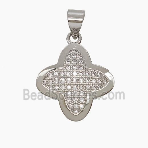 Copper Pendant Pave Zircon, Gold Plated