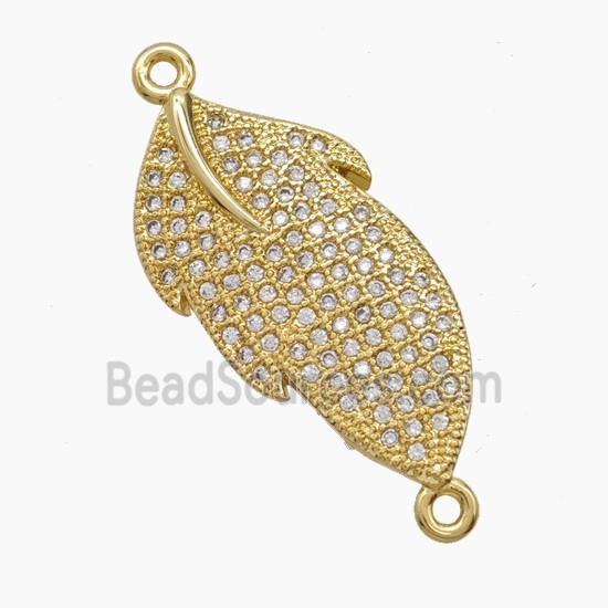 Copper Pendant Pave Zircon, Gold Plated