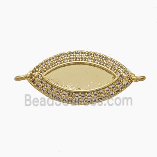 Copper Pendant Pave Zircon, Gold Plated