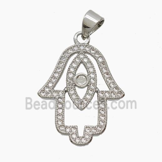 Copper Pendant Pave Zircon, Gold Plated