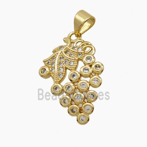 Copper Pendant Pave Zircon, Gold Plated