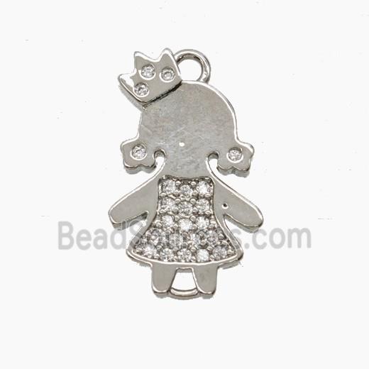 Copper Pendant Pave Zircon, Gold Plated