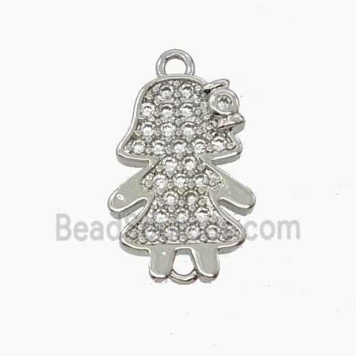 Copper Pendant Pave Zircon, Gold Plated