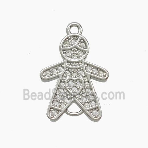 Copper Pendant Pave Zircon, Gold Plated