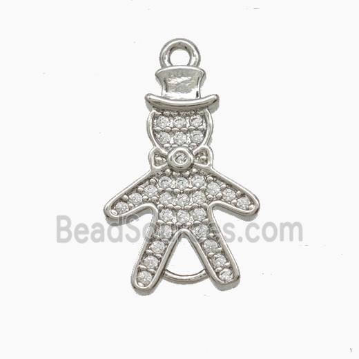 Copper Pendant Pave Zircon, Gold Plated