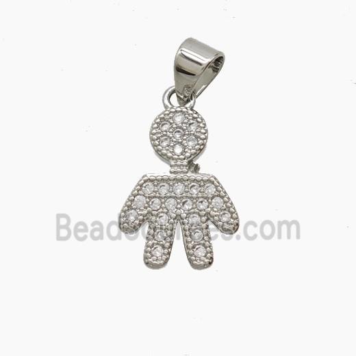 Copper Pendant Pave Zircon, Gold Plated