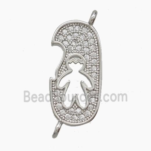 Copper Pendant Pave Zircon, Gold Plated