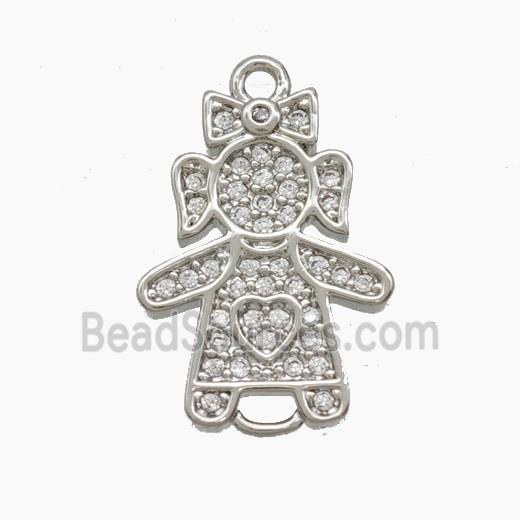 Copper Pendant Pave Zircon, Gold Plated