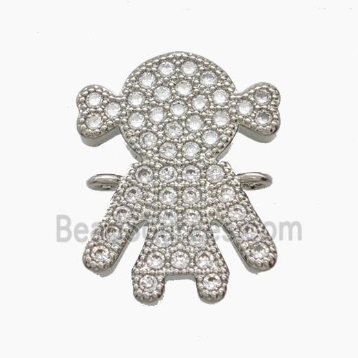 Copper Pendant Pave Zircon, Gold Plated