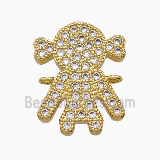 Copper Pendant Pave Zircon, Gold Plated