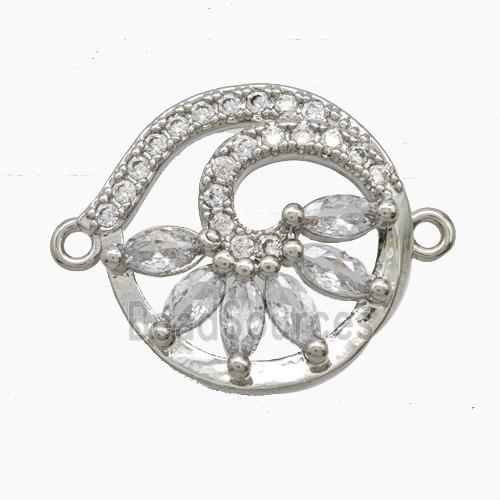 Copper Pendant Pave Zircon, Gold Plated