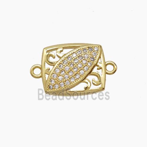 Copper Pendant Pave Zircon, Gold Plated