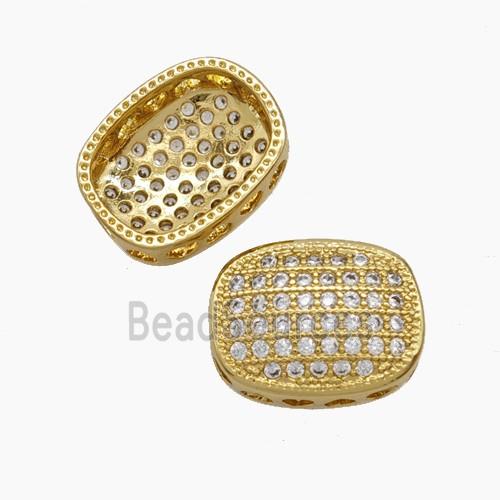 Copper Pendant Pave Zircon, Gold Plated