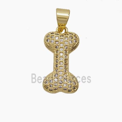 Copper Pendant Pave Zircon, Gold Plated