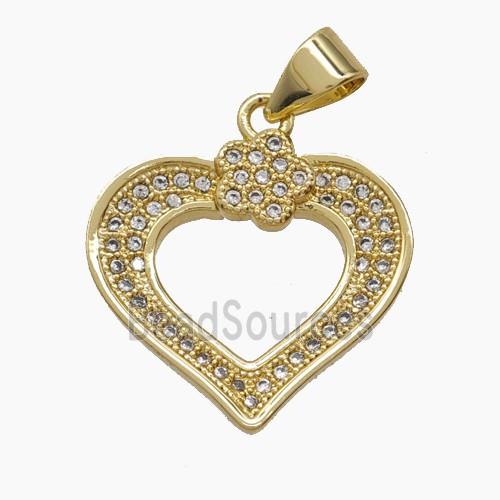 Copper Pendant Pave Zircon, Gold Plated