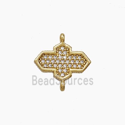 Copper Pendant Pave Zircon, Gold Plated