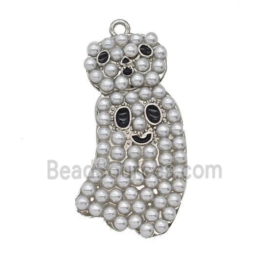 Halloween Ghost Charms Copper Pendant Pave Resin Platinum Plated