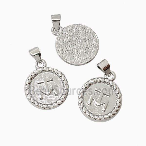 Copper Miraculous Medal Cross Pendant Platinum Plated