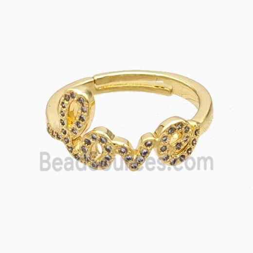Copper Love Rings Pave Zirconia 18K Gold Plated