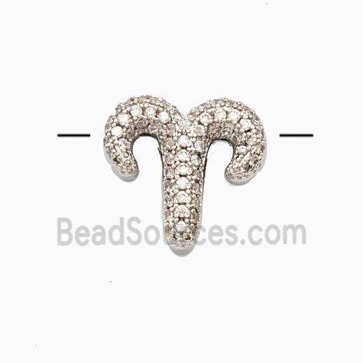 Copper Pendant Pave Zircon, Platinum Plated