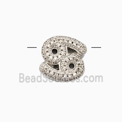 Copper Symbols Pendant Pave Zirconia Zodiac Cancer Platinum Plated