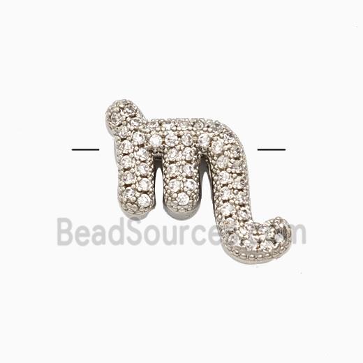 Copper Symbols Pendant Pave Zirconia Zodiac Scorpio Platinum Plated