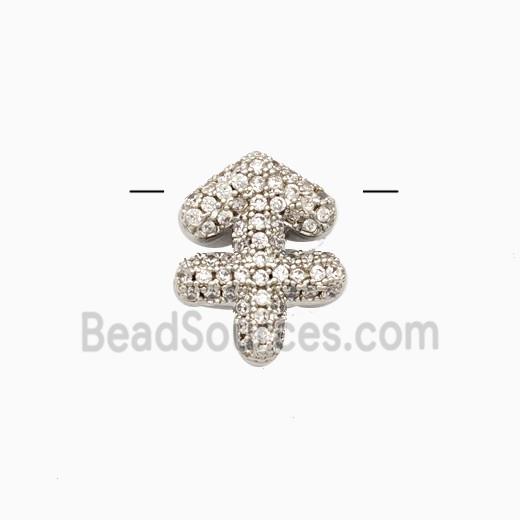 Copper Symbols Pendant Pave Zirconia Zodiac Sagittarius Platinum Plated