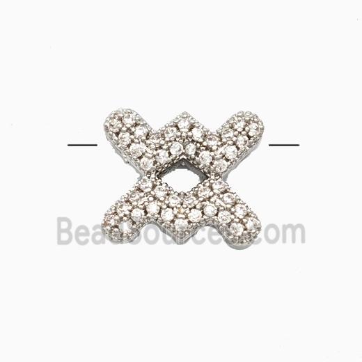 Copper Symbols Pendant Pave Zirconia Zodiac Aquarius Platinum Plated