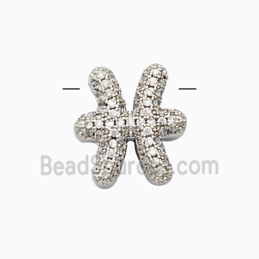 Copper Pendant Pave Zircon, Platinum Plated