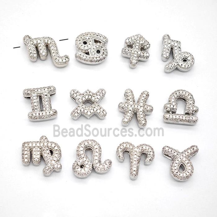 Copper Pendant Pave Zircon, Platinum Plated