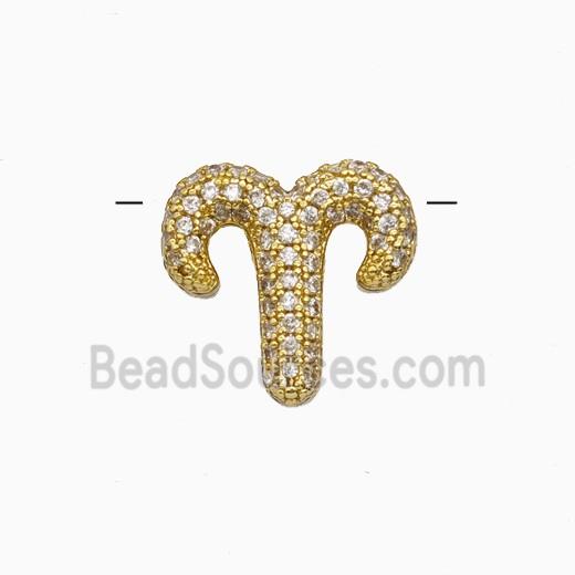 Copper Pendant Pave Zircon, Gold Plated