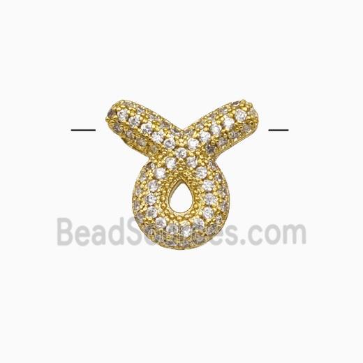 Copper Pendant Pave Zircon, Gold Plated